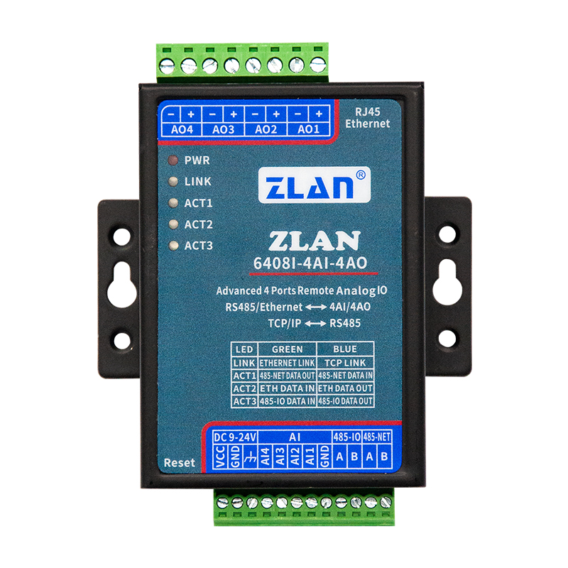 ماژول ورودی و خروجی آنالوگ صنعتی ZLAN6408I-AI-AO - رویتگر